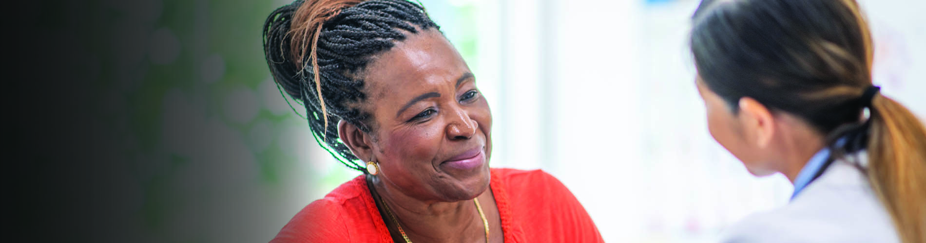 patient smiling at physician