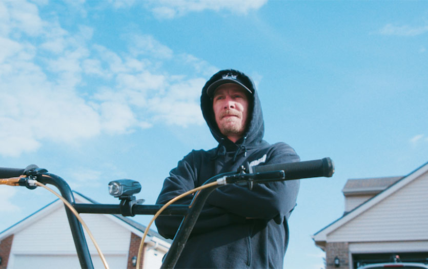 Luke Newnum riding a bike