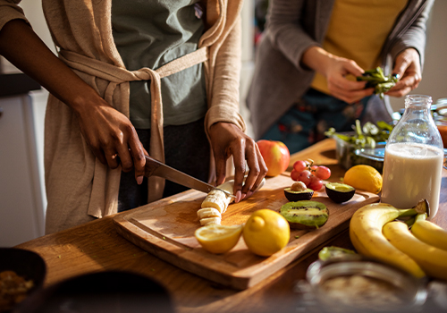 woman preparing health food
